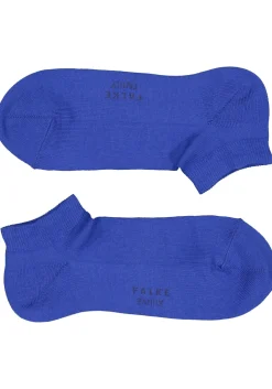 FALKE Family dames enkelsokken, katoen, kobalt blauw (imperial)