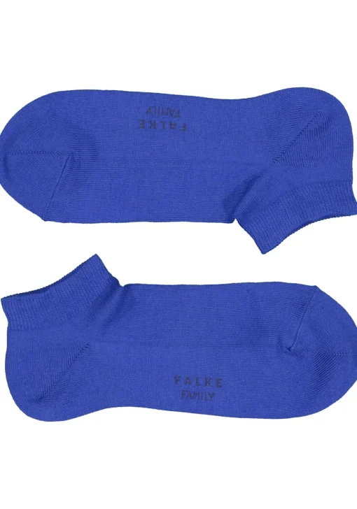 FALKE Family dames enkelsokken, katoen, kobalt blauw (imperial)