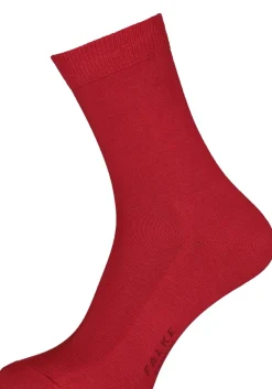 FALKE Family damessokken, katoen, rood (scarlet)