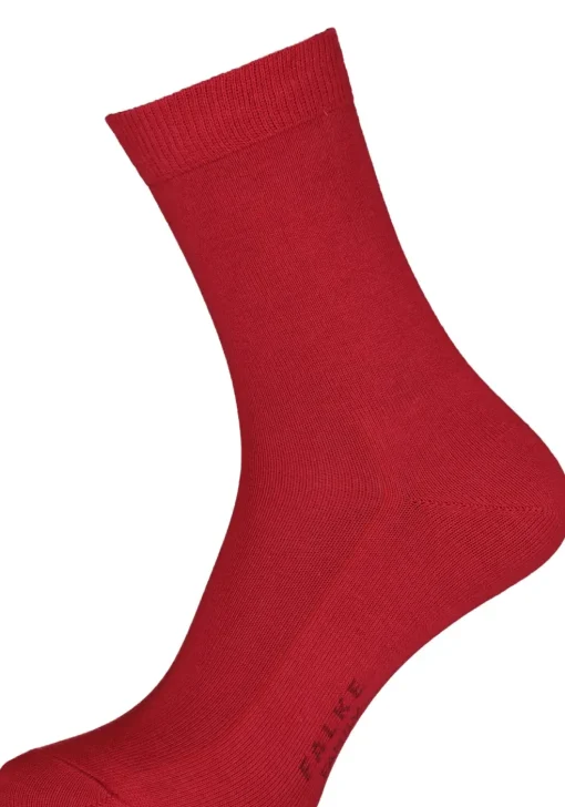 FALKE Family damessokken, katoen, rood (scarlet)
