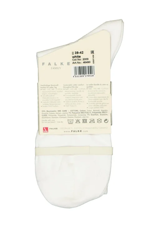 FALKE Family damessokken, katoen, wit (white)
