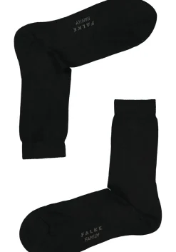 FALKE Family damessokken, katoen, zwart (black)
