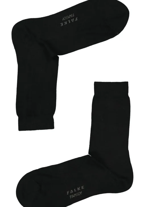 FALKE Family damessokken, katoen, zwart (black)