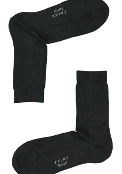 FALKE Family damessokken, katoen, antraciet grijs (anthracite melange)