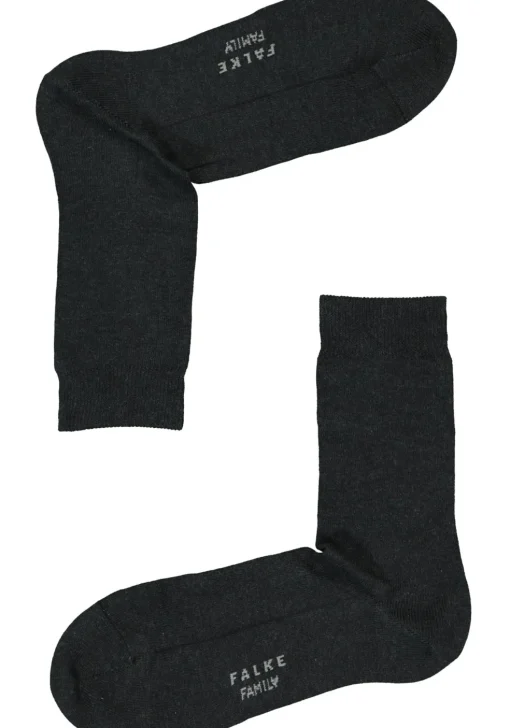 FALKE Family damessokken, katoen, antraciet grijs (anthracite melange)