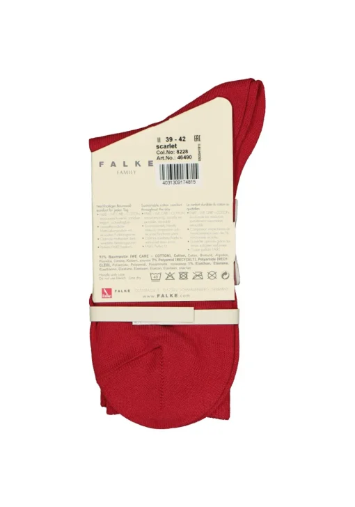 FALKE Family damessokken, katoen, rood (scarlet)