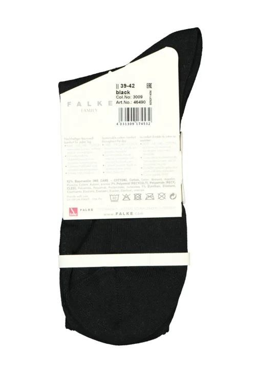 FALKE Family damessokken, katoen, zwart (black)