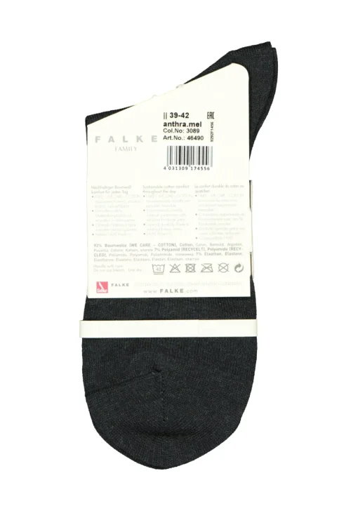 FALKE Family damessokken, katoen, antraciet grijs (anthracite melange)