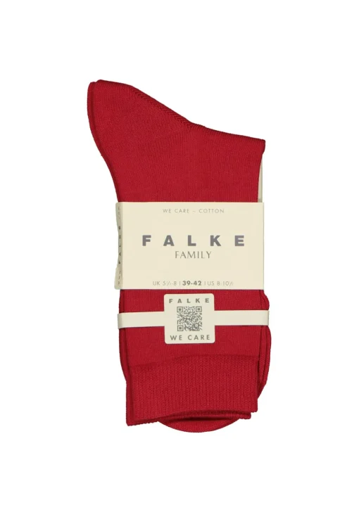 FALKE Family damessokken, katoen, rood (scarlet)