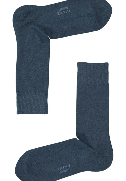 FALKE Family herensokken, marine blauw melange (navy melange)