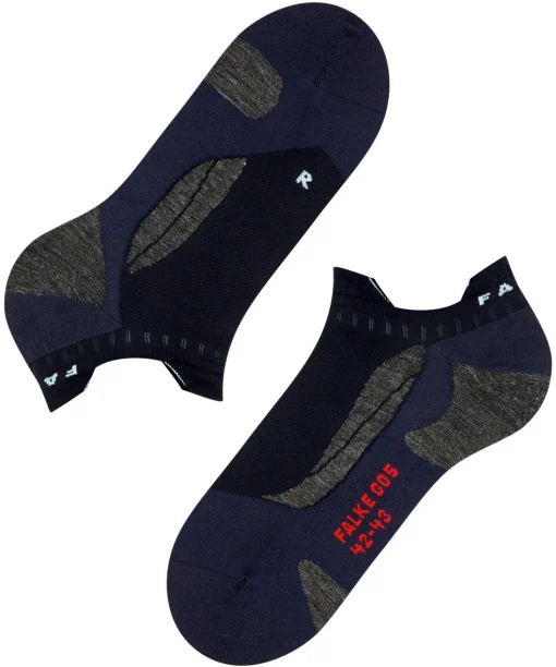 FALKE GO5 Invisible heren Golf kousenvoetjes, blauw (space blue)