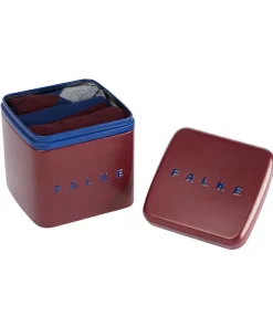 FALKE Happy Box herensokken (3-pack), bordeaux en kobalt, gestreept, geruit en uni