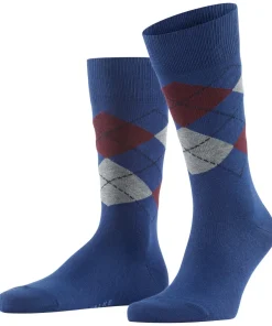 FALKE Happy Box herensokken (3-pack), bordeaux en kobalt, gestreept, geruit en uni