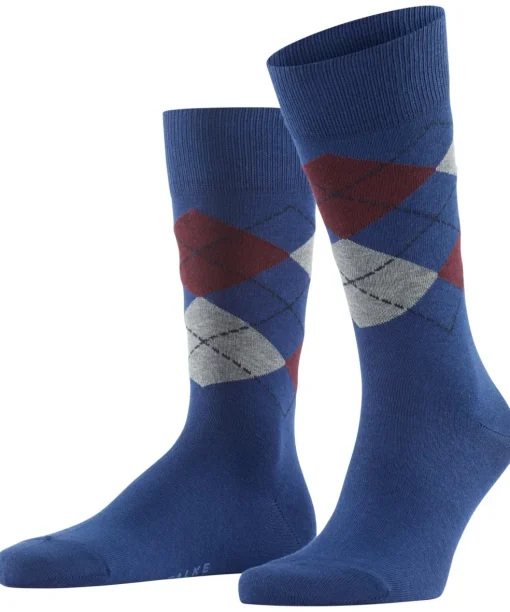 FALKE Happy Box herensokken (3-pack), bordeaux en kobalt, gestreept, geruit en uni