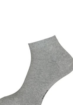 FALKE Happy dames enkelsokken (2-pack), katoen, Licht grijs (light grey melange)