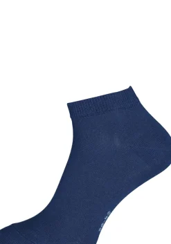 FALKE Happy dames enkelsokken (2-pack), katoen, kobalt blauw (royal blue)