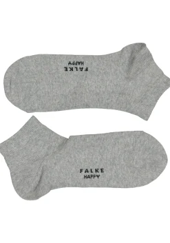 FALKE Happy dames enkelsokken (2-pack), katoen, Licht grijs (light grey melange)