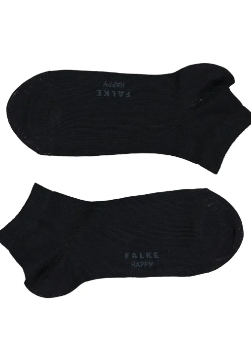 FALKE Happy dames enkelsokken (2-pack), katoen, donker marine blauw (dark navy)