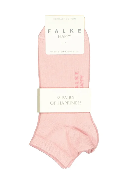 FALKE Happy dames enkelsokken (2-pack), katoen, roze (blossom)