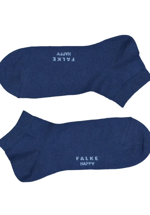FALKE Happy dames enkelsokken (2-pack), katoen, kobalt blauw (royal blue)