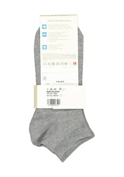 FALKE Happy dames enkelsokken (2-pack), katoen, Licht grijs (light grey melange)