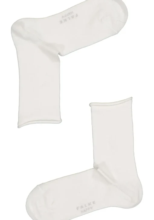 FALKE Happy damessokken (2-pack), katoen, wit (white)