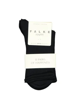 FALKE Happy damessokken (2-pack), katoen, donker marine blauw (dark navy)