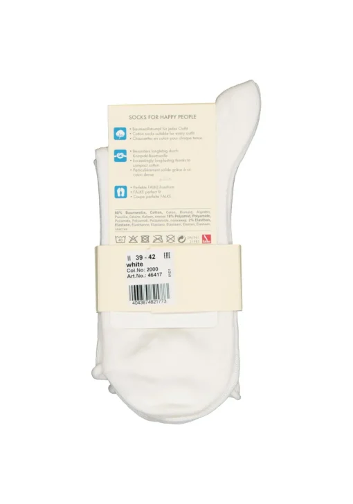 FALKE Happy damessokken (2-pack), katoen, wit (white)