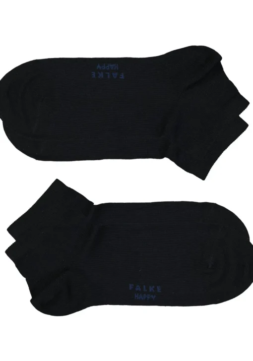 FALKE Happy heren enkelsokken (2-pack), marine blauw (dark navy)