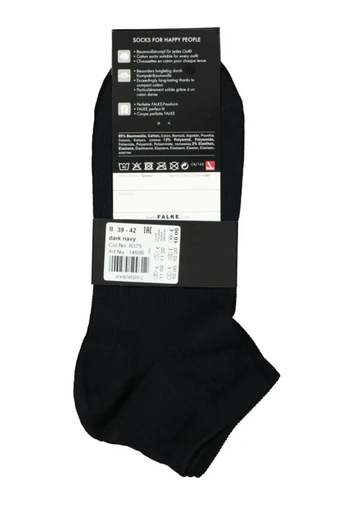FALKE Happy heren enkelsokken (2-pack), marine blauw (dark navy)