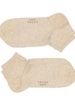 FALKE Happy heren enkelsokken (2-pack), beige (sand melange)