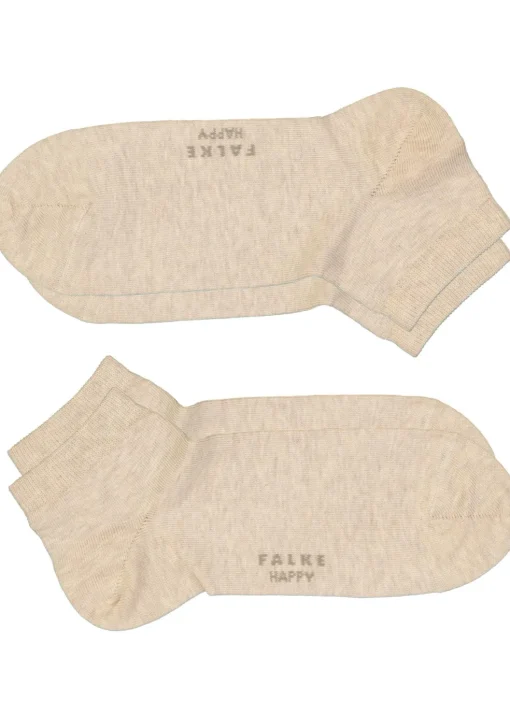 FALKE Happy heren enkelsokken (2-pack), beige (sand melange)