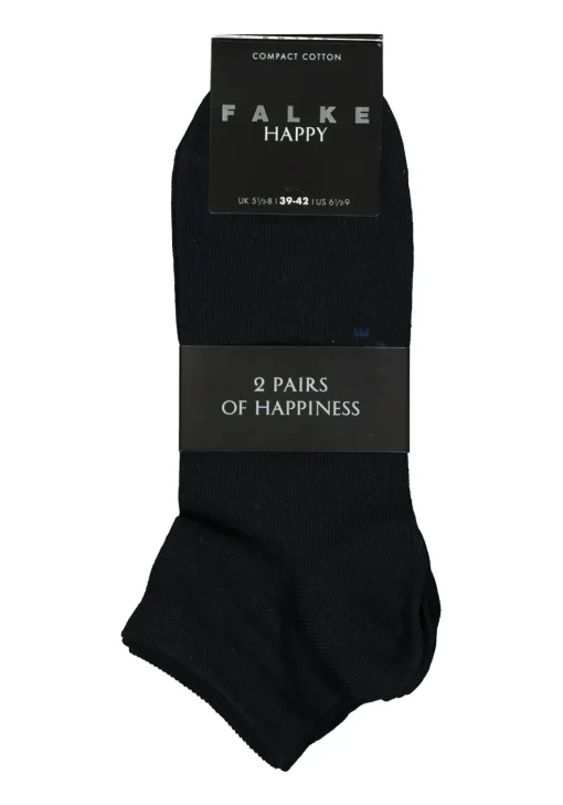 FALKE Happy heren enkelsokken (2-pack), marine blauw (dark navy)
