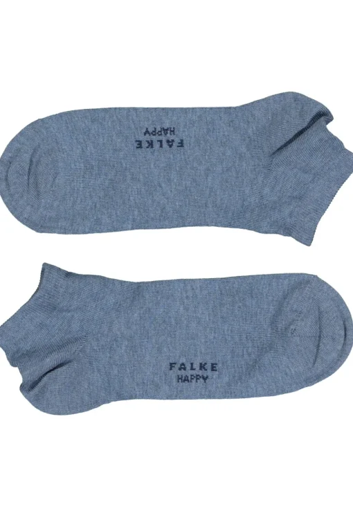 FALKE Happy heren enkelsokken (2-pack), jeansblauw (light denim)