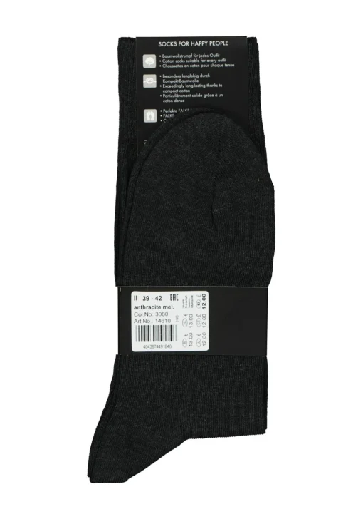 FALKE Happy herensokken (2-pack), antraciet grijs (anthracite melange)