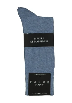 FALKE Happy herensokken (2-pack), jeansblauw (light denim)