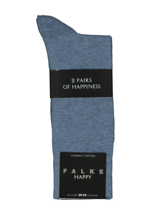 FALKE Happy herensokken (2-pack), jeansblauw (light denim)