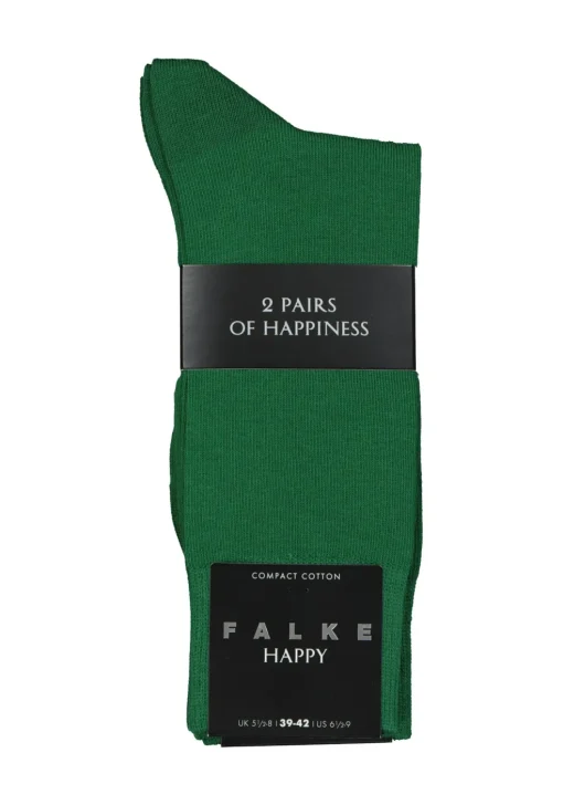 FALKE Happy herensokken (2-pack), groen (golf)