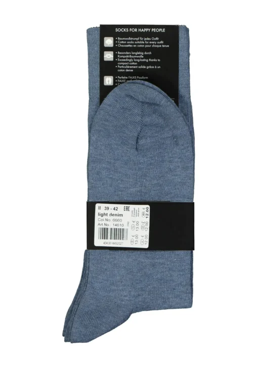 FALKE Happy herensokken (2-pack), jeansblauw (light denim)