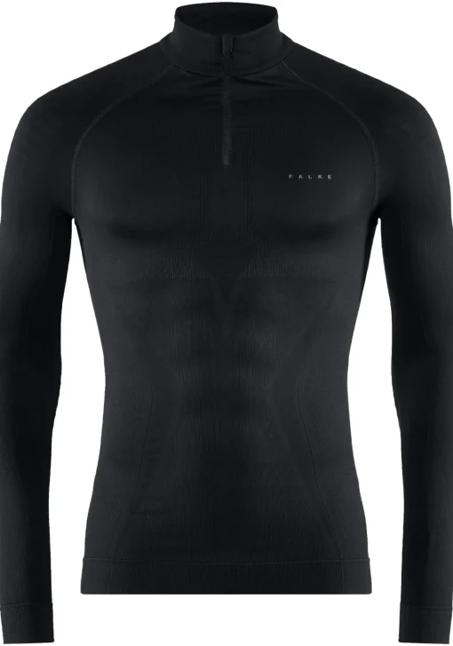 FALKE heren lange mouw shirt Maximum Warm, thermoshirt, zwart (black)