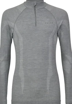 FALKE heren lange mouw shirt Wool-Tech, thermoshirt, grijs (grey-heather)