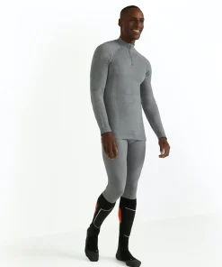 FALKE heren lange mouw shirt Wool-Tech, thermoshirt, grijs (grey-heather)
