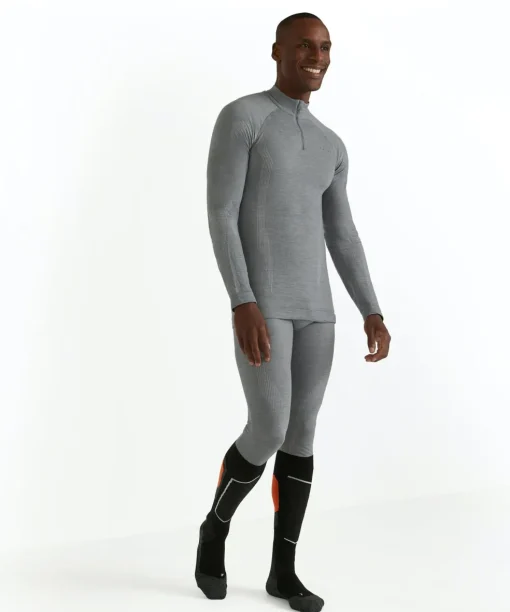FALKE heren lange mouw shirt Wool-Tech, thermoshirt, grijs (grey-heather)