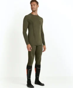 FALKE heren lange mouw shirt Wool-Tech, thermoshirt, olijfgroen (olive)