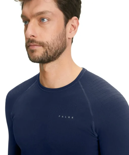 FALKE heren lange mouw shirt Maximum Warm, thermoshirt, blauw (space blue)
