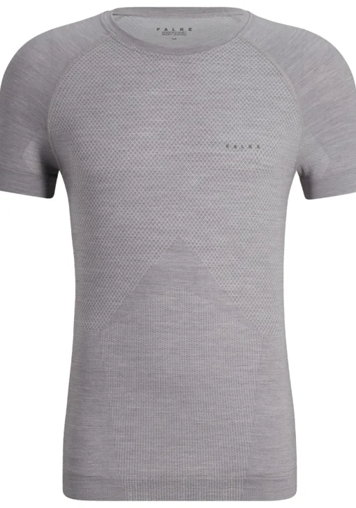 FALKE heren T-shirt Wool-Tech Light, thermoshirt, grijs (grey-heather)