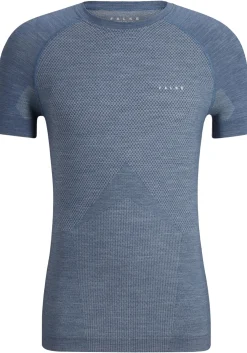 FALKE heren T-shirt Wool-Tech Light, thermoshirt, blauw (capitain)