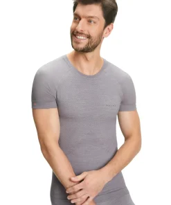 FALKE heren T-shirt Wool-Tech Light, thermoshirt, grijs (grey-heather)