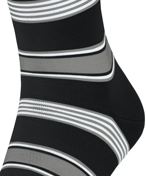FALKE Marina Stripe herensokken, zwart (black)