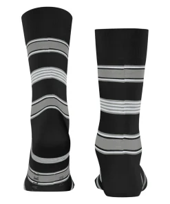 FALKE Marina Stripe herensokken, zwart (black)